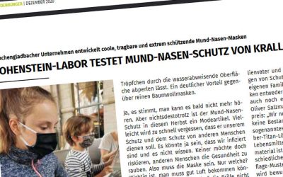 Presse: Hohenstein-Labor testet Mund-Nasen-Schutz von Krall und Roth